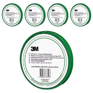 3M 耐性綠色遮蔽膠帶 12mm x 55m, 5個