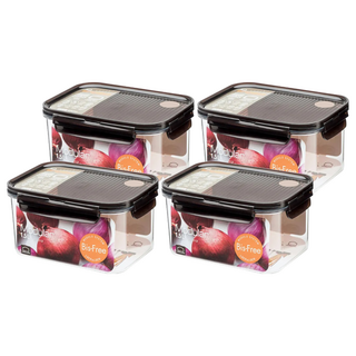 LocknLock 樂扣樂扣 Bisfree積木晶透保鮮盒 1.5L, 2組, 4個容器 + 4個蓋子