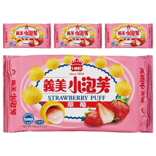 義美 小泡芙 草莓, 57g, 4包
