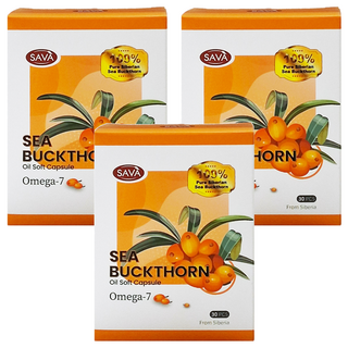 GREEN GOLD 台灣綠金 SAVA Sea Buckthorn Soft Capsule SAVA 沙棘果軟膠囊, 30顆, 21g, 3盒