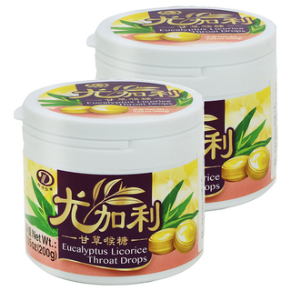 綠得製菓 尤加利甘草喉糖 200g, 2罐