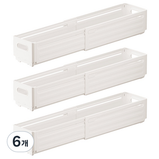 코드86 길이조절 수납 정리함, 6개, 화이트