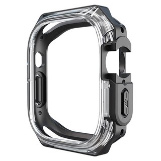 SPACE SHIELD 智慧手錶 TPU PC 堅固貼合防撞保護殼 49mm, 1個, 黑色