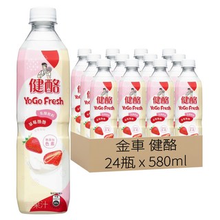 金車 健酪 乳酸飲料 草莓酪酪口味, 580ml, 24瓶