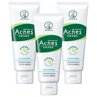 MENTHOLATUM 曼秀雷敦 Acnes 抗痘洗面乳，深層清潔，含水楊酸, 100g, 3條