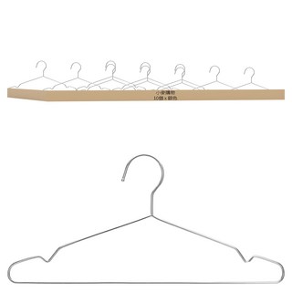 小麥購物 不鏽鋼衣架 10支, 銀色, 1入