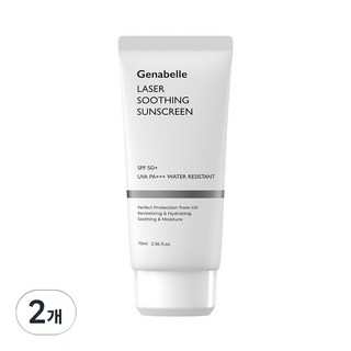제나벨 피부 진정보습 혼합자차 레이저 수딩 선크림 SPF50+ PA+++, 70ml, 2개