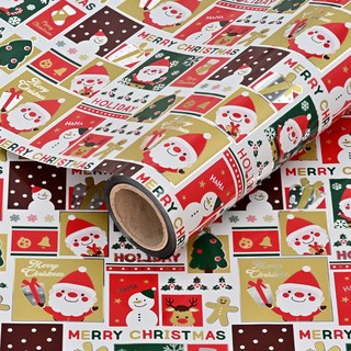 크리스마스 비닐 증착롤 포장지 53cm x 17m, 홀리데이 화이트, 1개