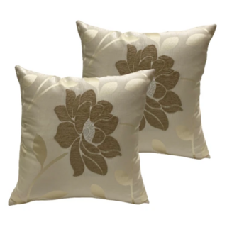J&N 雪蓮緹花抱枕 2個, 45 x 45cm, 米色 - 居家裝飾，提升生活品味