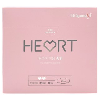 JilGyungYi 質更益 Heart系列 蝶翼衛生棉 M 24cm, 15片, 1盒