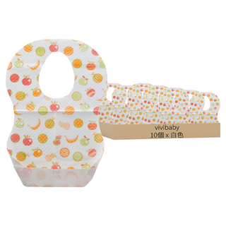 vivibaby 拋棄式果漾圍兜, 1個, 白, 10個裝