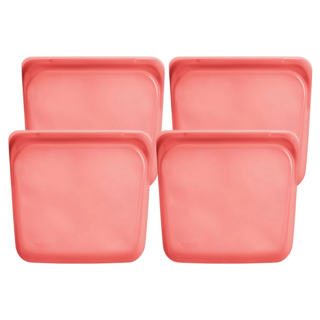 stasher 方形矽膠密封袋 Pinch locTM 專利封口設計 可重複使用 耐候性佳, 19.05 x 17.78 x 2.54cm, 1入, 4個