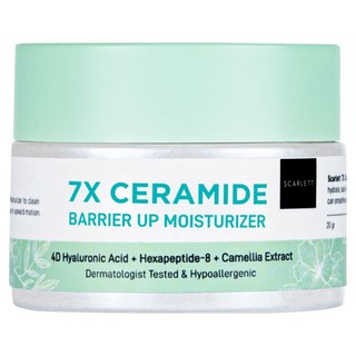 SCARLETT 7X神經醯胺 屏障修復保濕霜 4D玻尿酸 + 六胜肽-8 + 山茶花提取物 經皮膚科醫生測試 低過敏性, 20g, 1罐