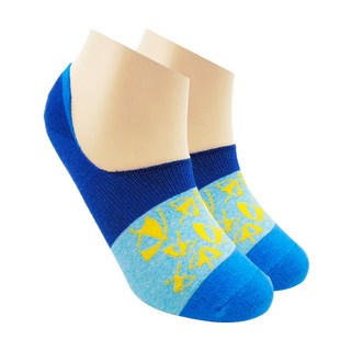 Arnold Palmer 雨傘牌 男款 撞色混紗深履隱形襪 微束足弓貼合 排汗佳 止滑 幾何圖樣, 25~27cm, 藍色, 1雙