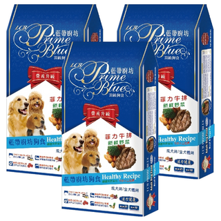 LCB 藍帶廚坊 成犬/全犬種用 乾飼料 牛肉野菜 活力健康, 7.5kg, 3袋