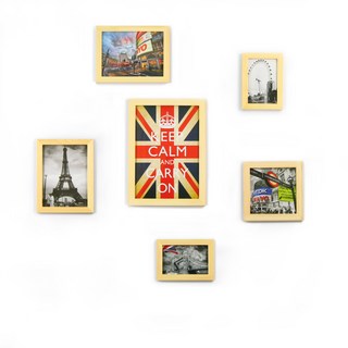 iINDOORS 英倫家居 北歐簡約實木相框 1kg 6個, 40 x 30 x 10cm, 原木色, 1件