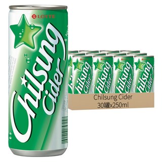 Chilsung Cider 經典汽水, 250ml, 30罐
