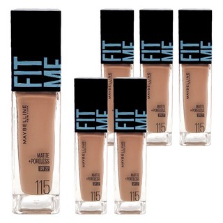 MAYBELLINE 媚比琳 台灣公司貨 FIT ME 反孔特霧粉底液 30ml, 6支, 115