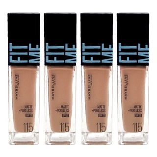MAYBELLINE 媚比琳 台灣公司貨 FIT ME 反孔特霧粉底液 30ml, 4支, 115