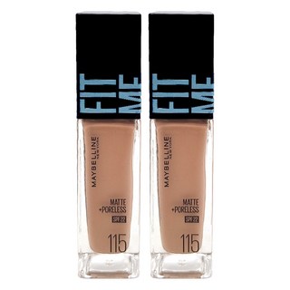 MAYBELLINE 媚比琳 台灣公司貨 FIT ME 反孔特霧粉底液 30ml, 2支, 115