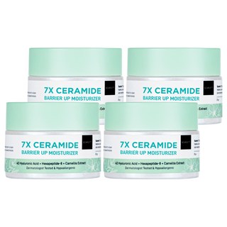 SCARLETT 7X神經醯胺 屏障修復保濕霜 4D玻尿酸 + 六胜肽-8 + 山茶花提取物 經皮膚科醫生測試 低過敏性, 20g, 4罐
