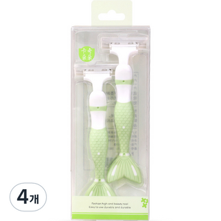 하이어리 여성용 제모 인어공주 면도기, 2개입, 4개