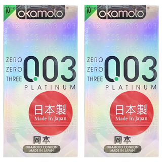 okamoto 岡本 003白金 極薄保險套 寬度52mm, 10入, 2盒