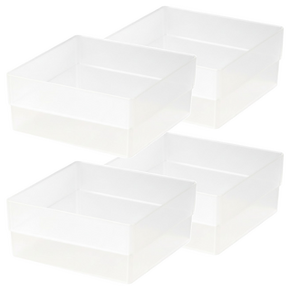 SHUTER 樹德 livinbox 方塊盒, 透明色, 4個