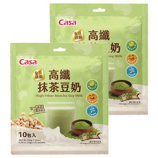 Casa 卡薩 高纖抹茶豆奶 10包, 200g, 2袋