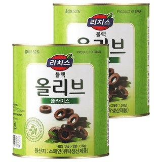 동서 리치스 슬라이스 블랙 올리브, 3kg, 2개