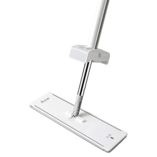 美麗雅 免手洗雙刮乾濕兩用平板拖把 附2塊拖布, 125 x 38 x 134cm, 1個