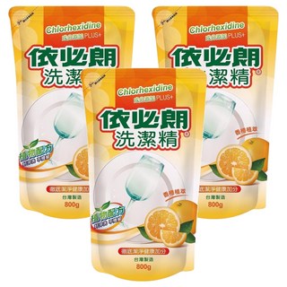 依必朗 洗潔精補充包 香橙植萃 800g, 3包