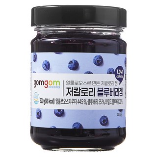 gomgom 低卡路里藍莓果醬, 320g, 1罐