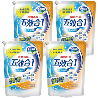 南僑水晶 5效合1洗衣液體皂, 1.4kg, 4包