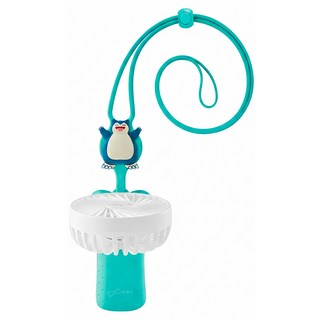 Bone 蹦克 寶可夢頸掛折疊三用風扇 附Micro USB傳輸線 30cm, 卡比獸, 藍綠色