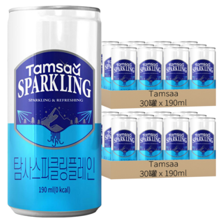Tamsaa 原味氣泡水, 190ml, 60罐