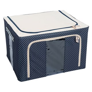 衣物收納箱 100L, 藍點, 1個