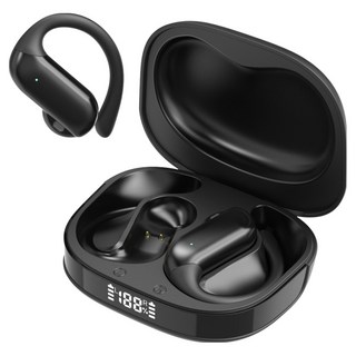 아이리버 오픈형 무선 귀걸이형 운동 블루투스 이어폰, BLACK, IOW-L90