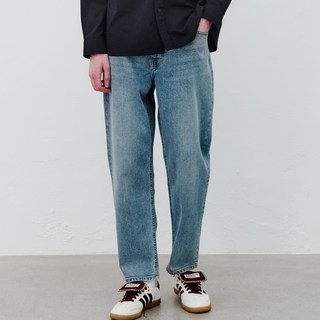 Mind Bridge 男款寬鬆錐形牛仔長褲 MYDP0152