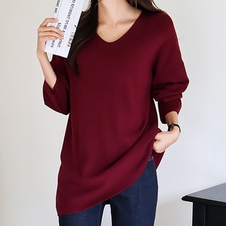 LUNA GIRL 女款Daily So寬鬆版V領針織衫 L24FKN081004