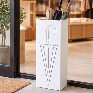 설렘하우스 사각 철재 우산꽂이, 1개, 화이트