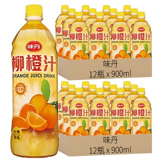 味丹 柳橙汁, 900ml, 24瓶