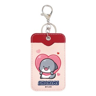 鯊西米 皮革卡套鑰匙圈 110x67x3mm, 愛心, 1個