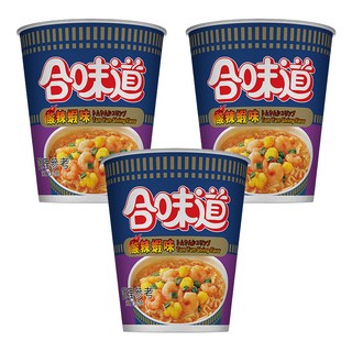 NISSIN 日清 CUP NOODLE 合味道 酸辣蝦海鮮味杯麵 73g, 3入