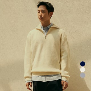 Mind Bridge 男款簡約半拉鍊式長袖針織衫 MXKT2106