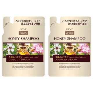 熊野油脂 dove 3種蜂蜜洗髮精 無矽靈修護受損髮質 深層滋養保濕, 350ml, 2包