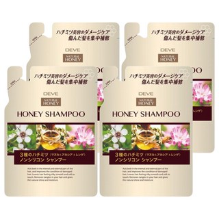 熊野油脂 3種蜂蜜洗髮精 蜂蜜滋養、無矽靈配方 修護受損髮質 使秀髮恢復光澤, 350ml, 4包