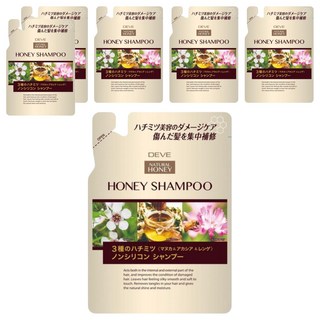 熊野油脂 3種蜂蜜洗髮精 蜂蜜滋養、無矽靈配方 修護受損髮質 使秀髮恢復光澤, 350ml, 6包