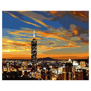 ArtLife 藝術生活 數字油畫DIY 台灣風情誌 台北101 50 x 40cm, 1組