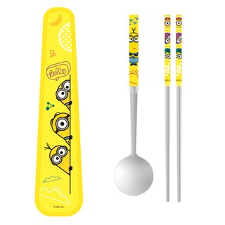 LILFANT 小小兵印花不鏽鋼餐具組+餐具盒, 1組, 混色